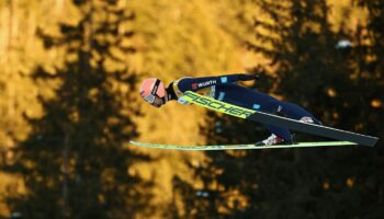 Bester deutscher Skispringer in Oberstdorf: Pius Paschke. Foto: Daniel Karmann/dpa