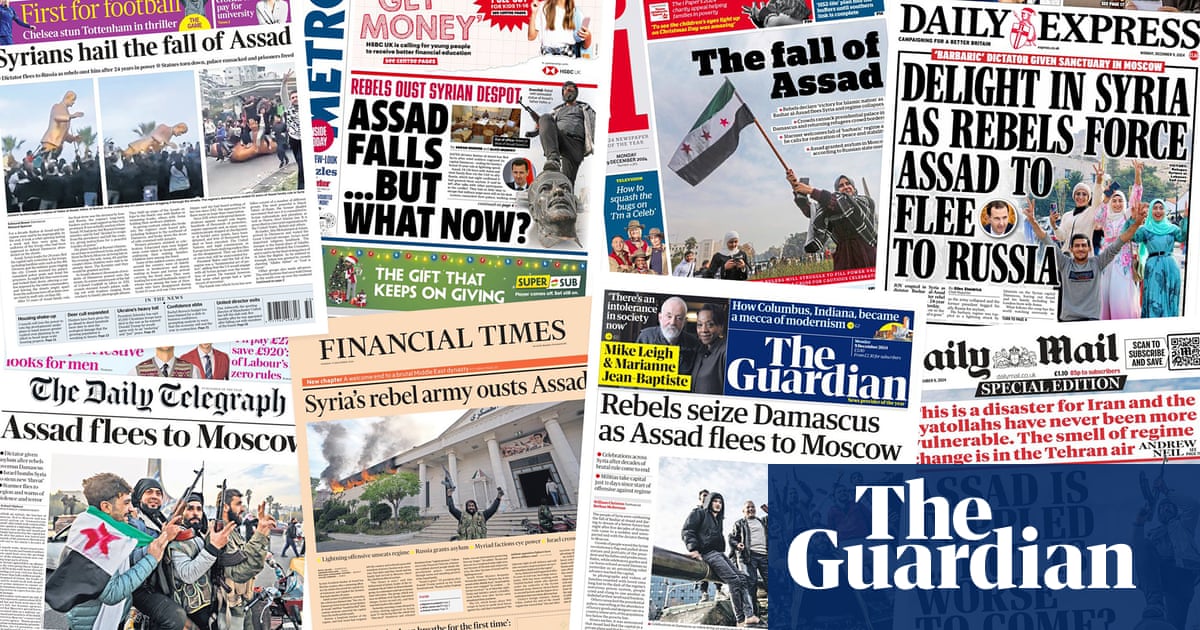 ‘Delight in Syria’: what the papers say about the end of the Assad regime