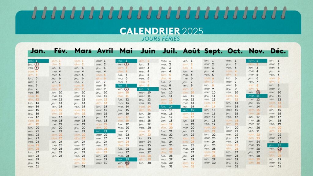 Calendrier 2025 : voici comment optimiser les jours fériés et poser vos congés pour avoir un maximum de vacances