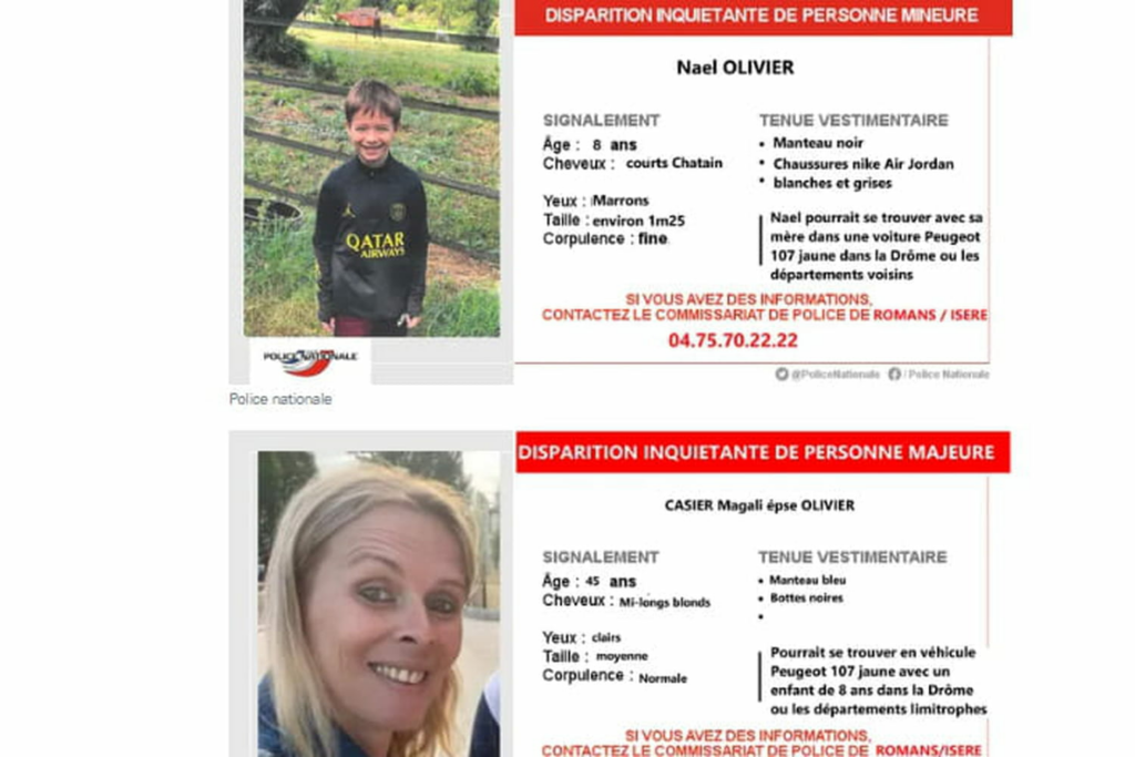 Disparition dans la Drôme : une mère et son fils de 8 ans recherchés, deux corps retrouvés