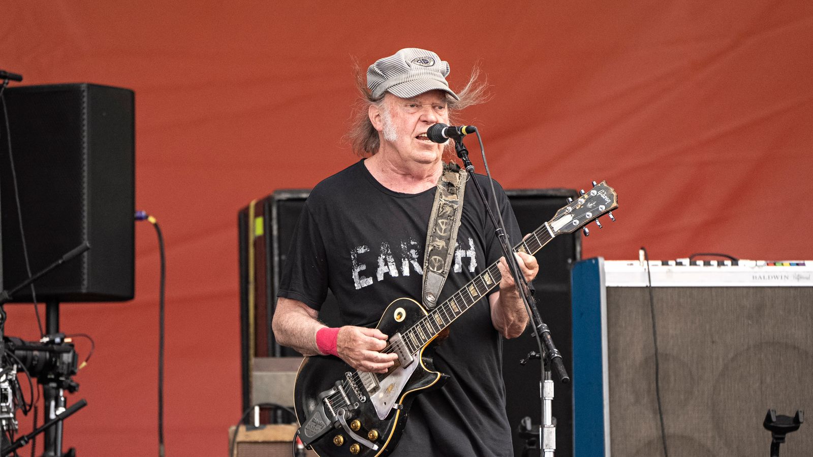 Neil Young performing at the New Orleans Jazz & Heritage Festival last May. Pic: Amy Harris/Invision/AP