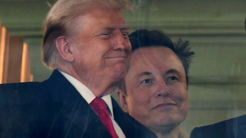 Donald Trump and Elon Musk. Pic: AP