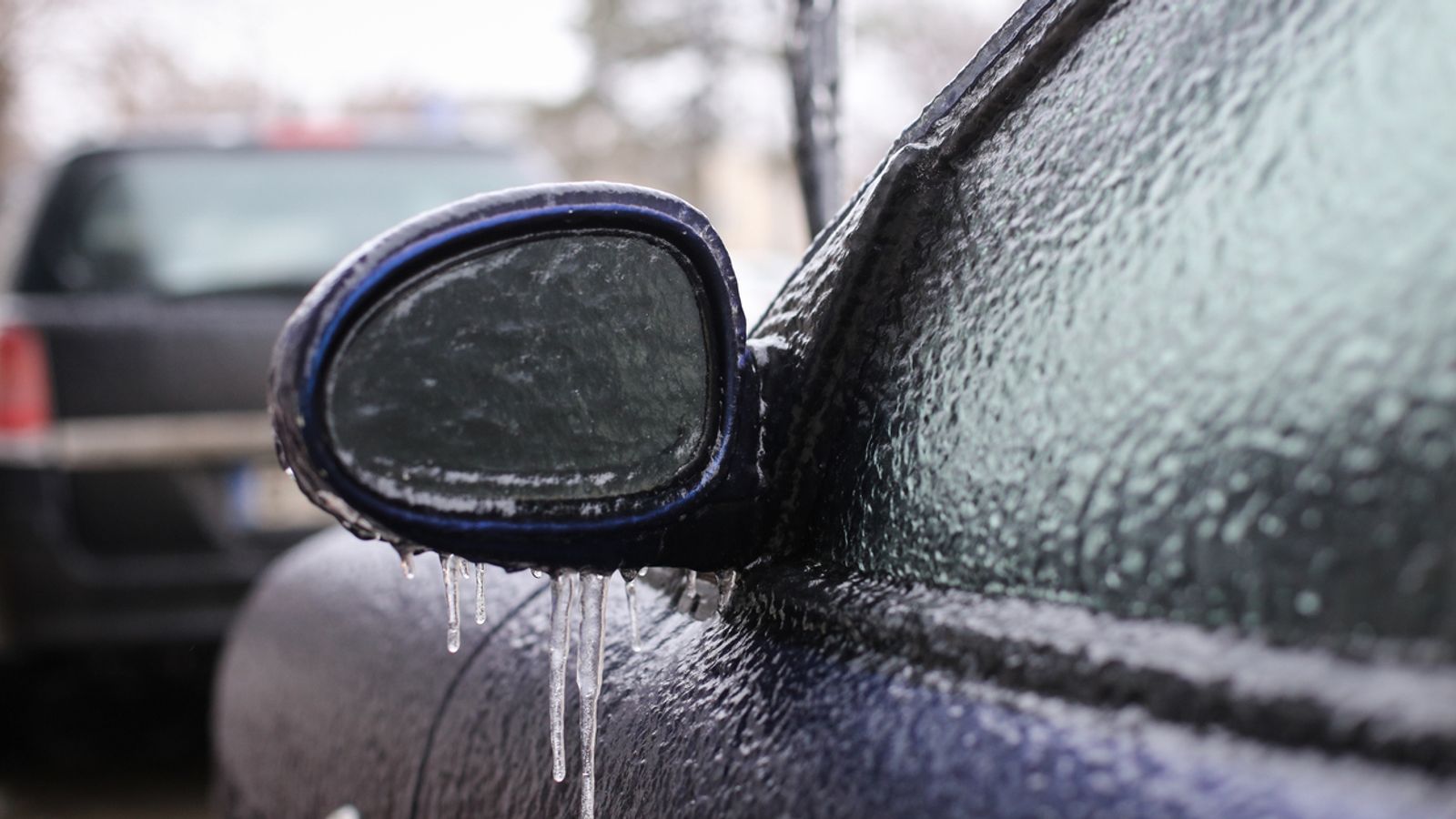 Freezing rain settled on a car. Pic: iStock