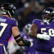 Ravens' 355-pound lineman snags interception to clinch division title in victory vs. Browns