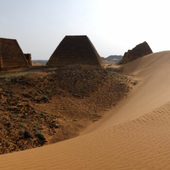 Sudan Pyramids, still sent over by Yousra for use in correspondent piece