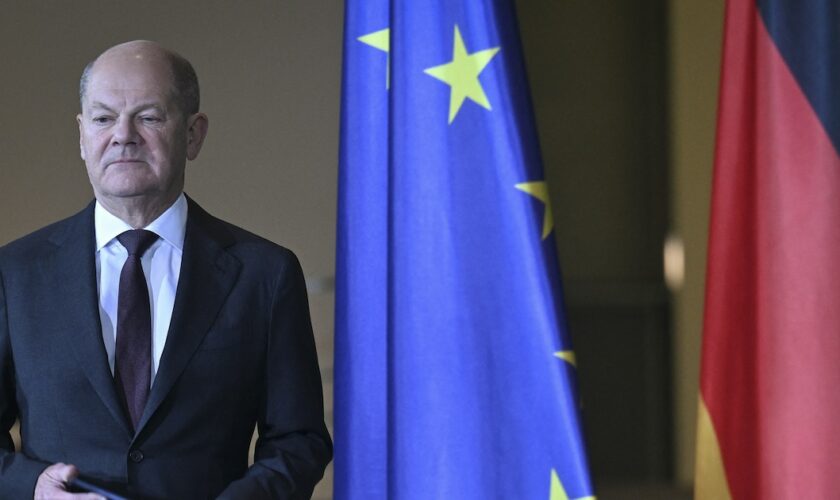 BERLIN, GERMANY - DECEMBER 08: German Chancellor Olaf Scholz holds a press conference on the developments in Syria on December 8, 2024, in Berlin