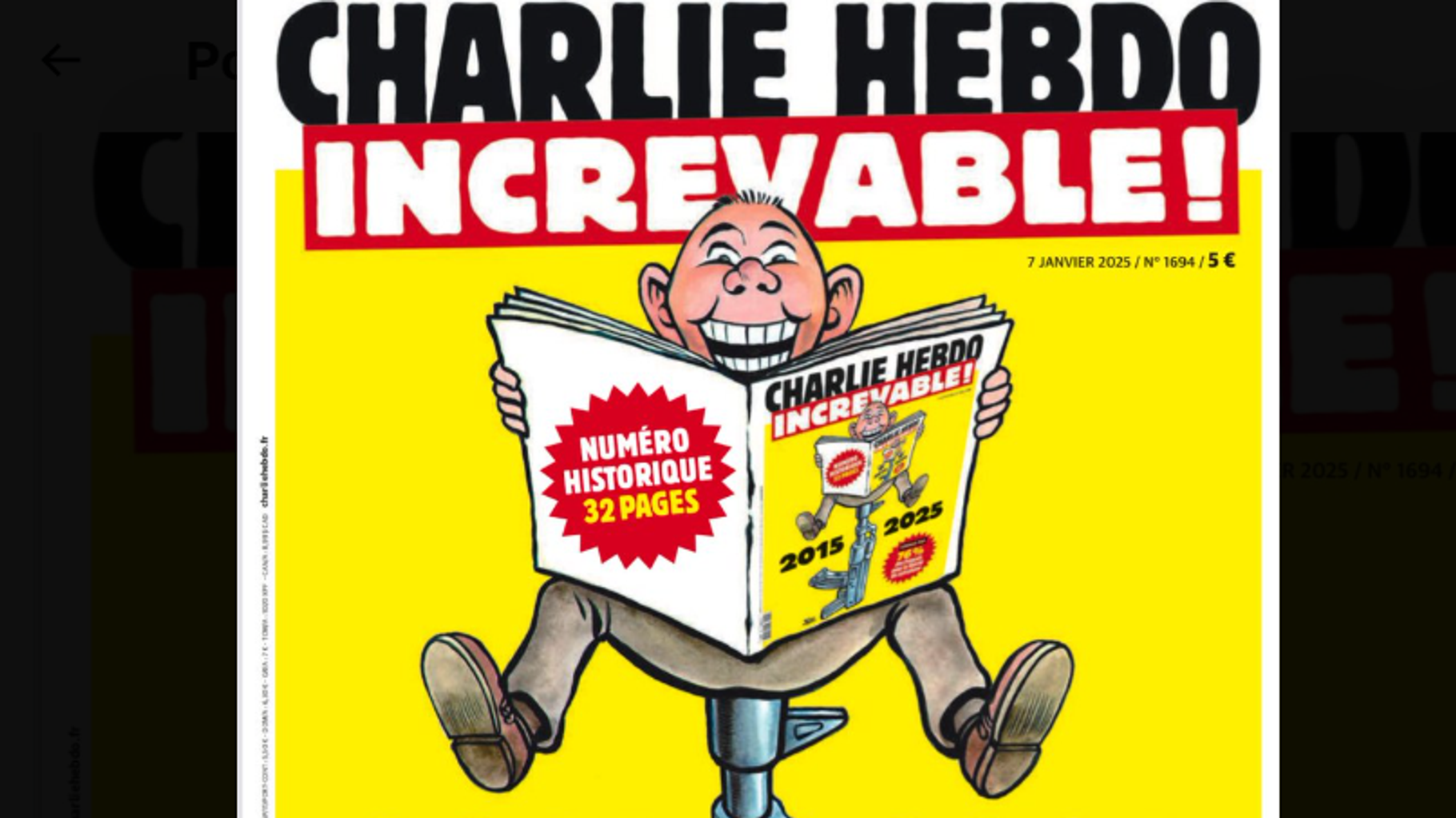 Attentat de « Charlie Hebdo » : dix ans après, la Une très symbolique du journal satirique