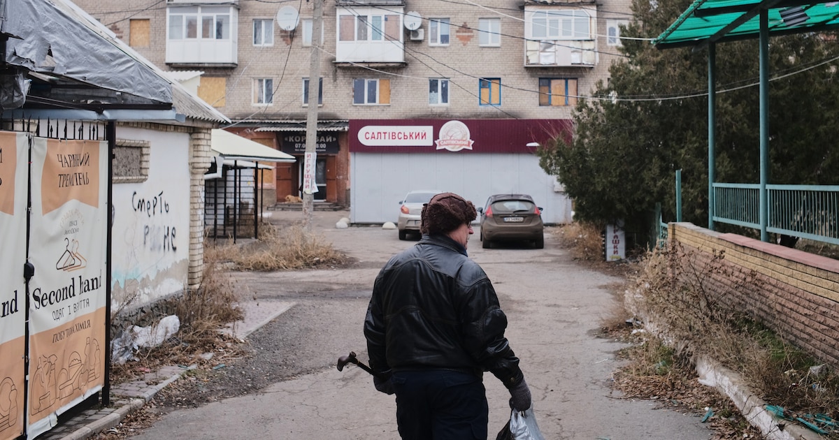 Dans la ville de Kostiantynivka, dans l'oblast de Donetsk sous occupation russe, le 28 décembre 2024.