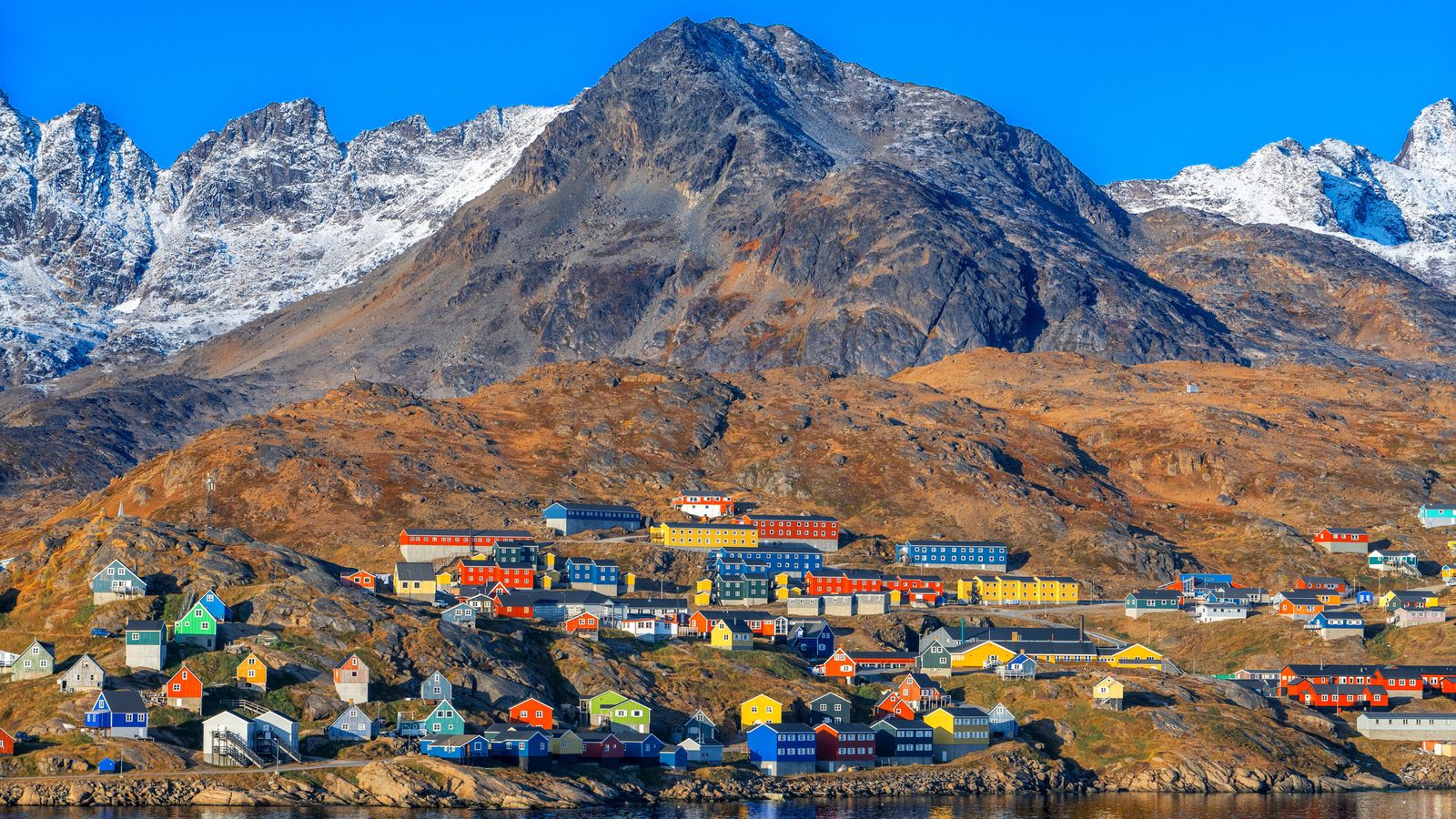 Colourful houses in East Greenland. Pic: AP