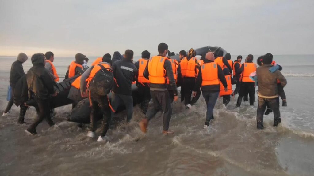 People boarded overcrowded boats to cross the Channel