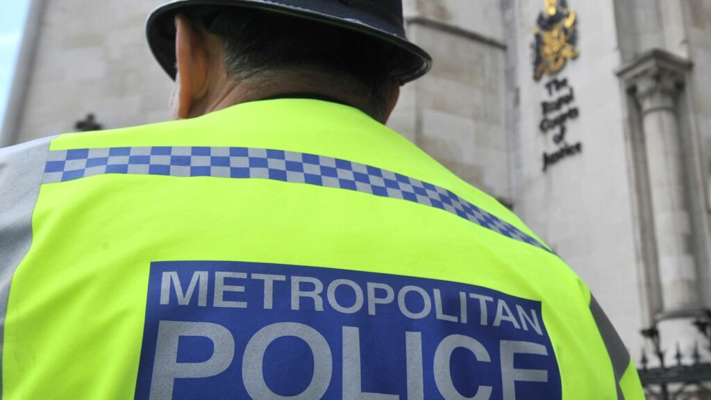 EMBARGOED TO 0001 THURSDAY FEBRUARY 15 File photo dated 02/03/17 of a Metropolitan Police Service (MPS) officer outside the Royal Courts of Justice in central London. Victims are being failed by the criminal justice system because of widespread problems with hiring and keeping experienced staff and officers, a group of watchdogs has warned. Inspectors who scrutinise the work of prosecutors, police forces, prisons and probation services have called for answers on why people are leaving their rol