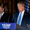 PALM BEACH, FLORIDA - DECEMBER 16: U.S. President-elect Donald Trump, accompanied by Trump's choice for Secretary of Commerce, Cantor Fitzgerald Chairman and CEO Howard Lutnick, speaks at a news conference at Trump's Mar-a-Lago resort on December 16, 2024 in Palm Beach, Florida. In a news conference that went over an hour, Trump announced that SoftBank will invest over $100 billion in projects in the United States including 100,000 artificial intelligence related jobs and then took questions on Syria, Israel, Ukraine, the economy, cabinet picks, and many other topics.   Andrew Harnik/Getty Images/AFP (Photo by Andrew Harnik / GETTY IMAGES NORTH AMERICA / Getty Images via AFP)