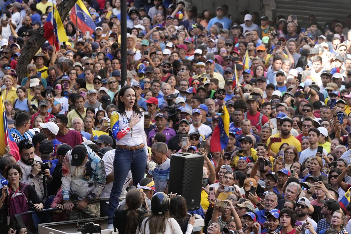 Venezuela : la cheffe de l’opposition Maria Corina Machado « arrêtée » après la manifestation