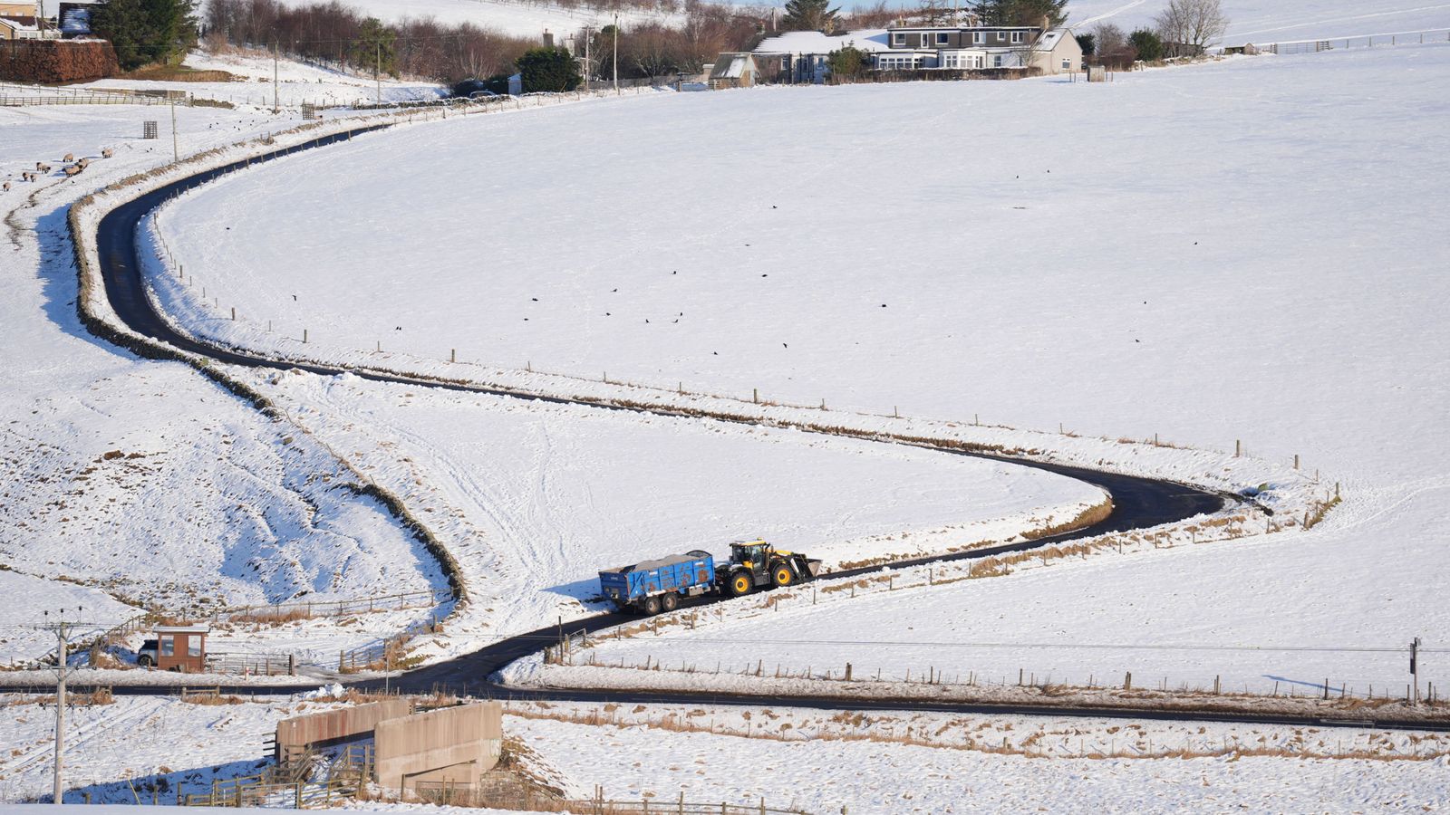 Snowy fields near Heriot in the Scottish Borders. Pic: PA