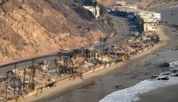 Des maisons détruites par un incendie, le 9 janvier 2025 à Malibu (Etats-Unis)