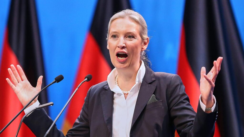 Alice Weidel hält eine Rede auf dem AfD-Parteitag