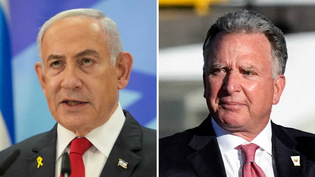 Israeli Prime Minister Benjamin Netanyahu (left) Donald Trump's Middle East envoy Steve Witkoff (right), following meeting on Sat. File pic: AP