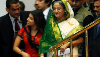 Tulip Siddiq with Sheikh Hasina in 2009. Pic: Reuters