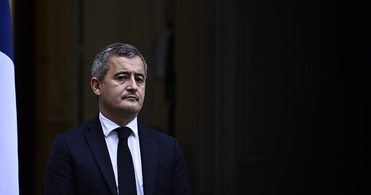 Le nouveau ministre de la Justice, Gerald Darmanin, lors de la cérémonie de passation de pouvoirs avec son prédécesseur au ministère de la Justice, le 24 décembre 2024 à Paris