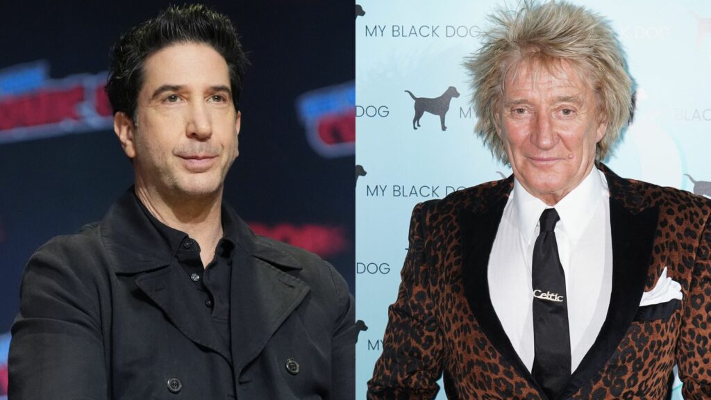 David Schwimmer recalled an odd encounter with Sir Rod Stewart. Pics: AP/PA