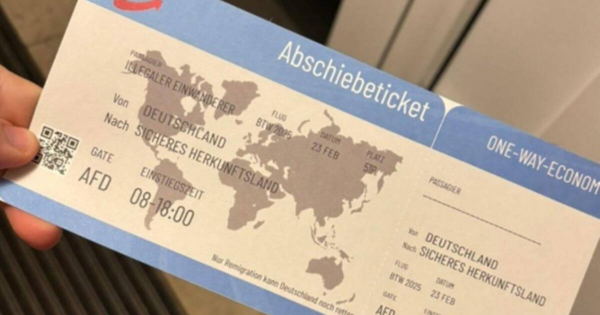 En Allemagne, des tracts de l’AfD en forme de «billet d’expulsion» envoyés à des personnes issues de l’immigration, une enquête ouverte