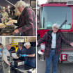 Jay Leno serves meals to Los Angeles first responders as deadly wildfires rage on