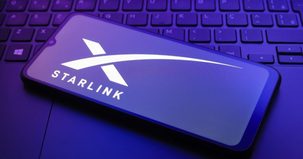 The Starlink logo appears on a smartphone screen in this illustration photo in Reno, United States, on December 20, 2024. (Photo by Jaque Silva/NurPhoto) (Photo by Jaque Silva / NurPhoto / NurPhoto via AFP)