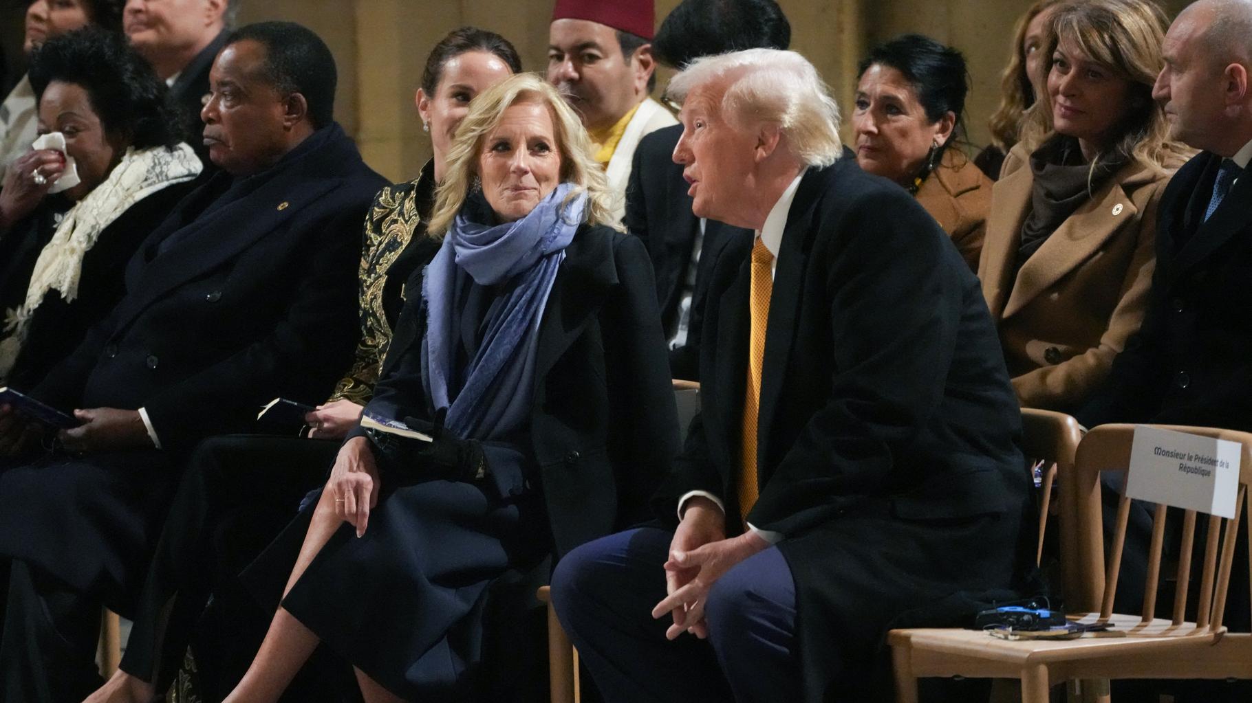 Donald Trump et Jill Biden à la réouverture de Notre-Dame, on sait ce qu’ils se sont dit