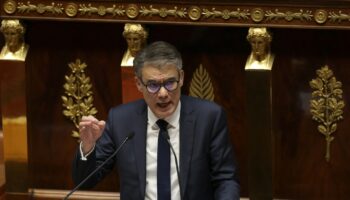 Olivier Faure lors du débat à l'Assemblée nationale sur la motion de censure déposée par les autres députés de gauche, jeudi 16 janvier 2025.