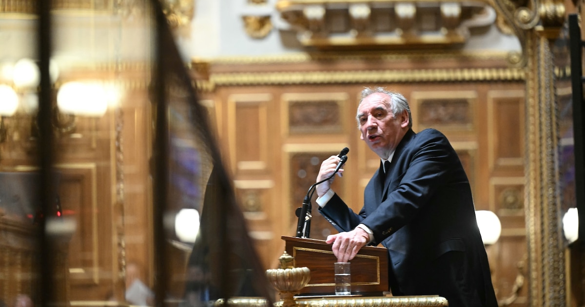 François Bayrou au Sénat, à Paris, le 15 janvier 2025