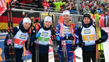 Biathlon : troisième victoire de rang en relais pour des Français intraitables à Ruhpolding