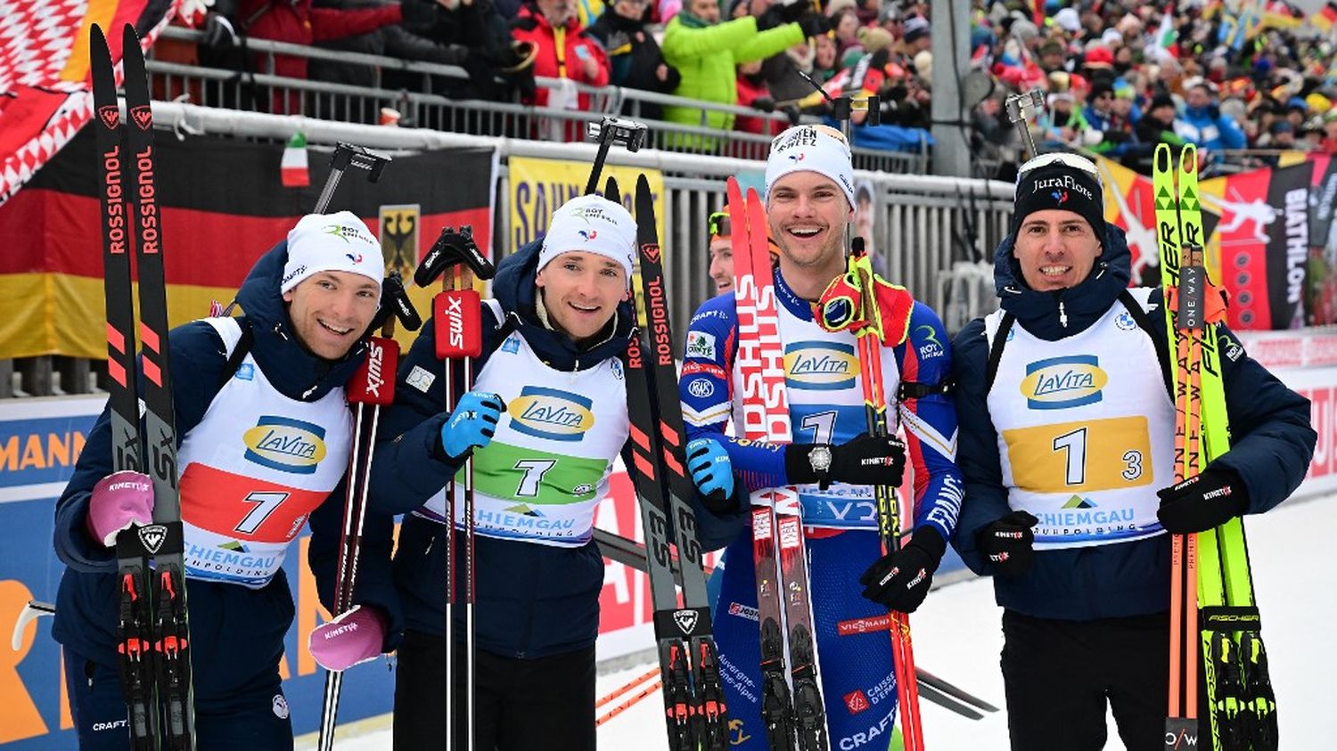 Biathlon : troisième victoire de rang en relais pour des Français intraitables à Ruhpolding