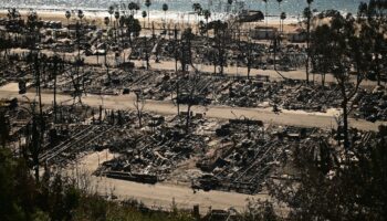 Des maisons ravagées dans le quartier de Pacific Palisades à Los Angeles, le 13 janvier 2025