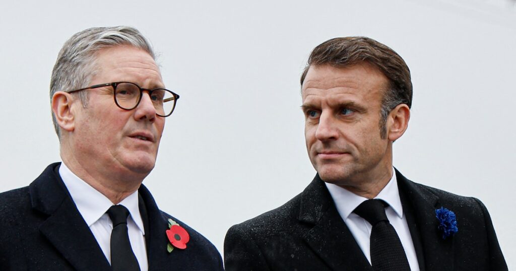 Le président français Emmanuel Macron et le Premier ministre britannique Keir Starmer, à Paris le 11 novembre 2024.