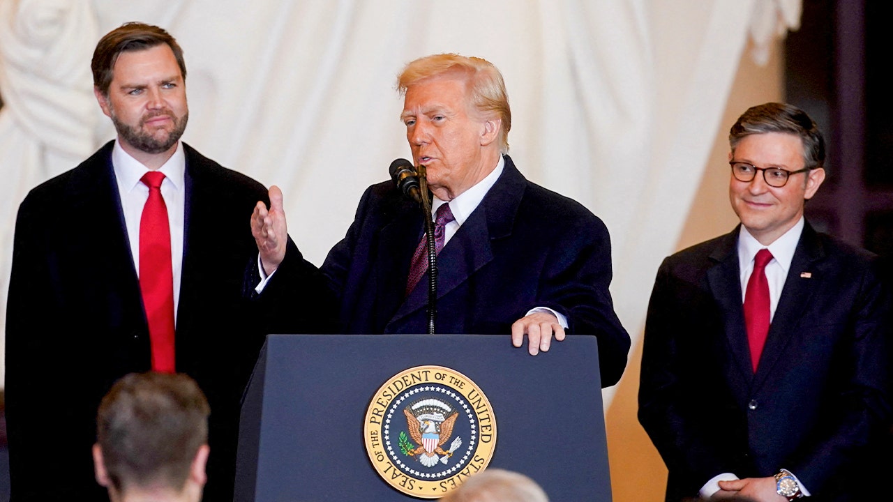 House Speaker Johnson captures VP JD Vance's first visit to the Oval Office on video