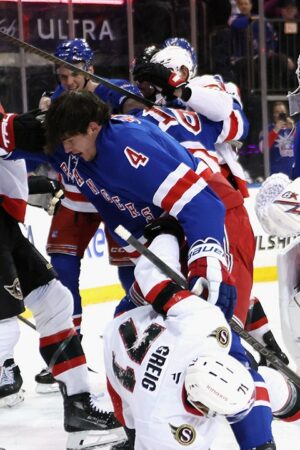 Rangers goalie Igor Shesterkin trades blows with Senators star as game descends into chaos