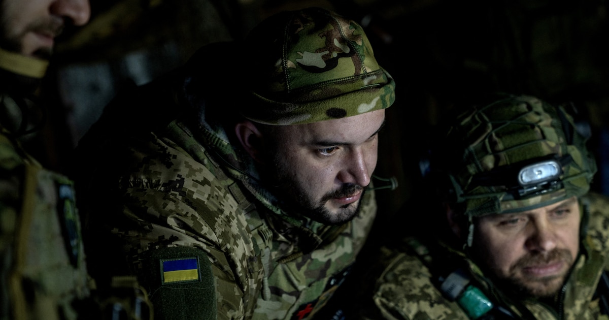 KHARKIV OBLAST, UKRAINE - JANUARY 16: Ukrainian soldiers are seen in a defensive position in their defensive position near the Russian border in the Kharkiv Oblast, Ukraine on January 16, 2025. Jose Colon / Anadolu (Photo by JOSE COLON / ANADOLU / Anadolu via AFP)