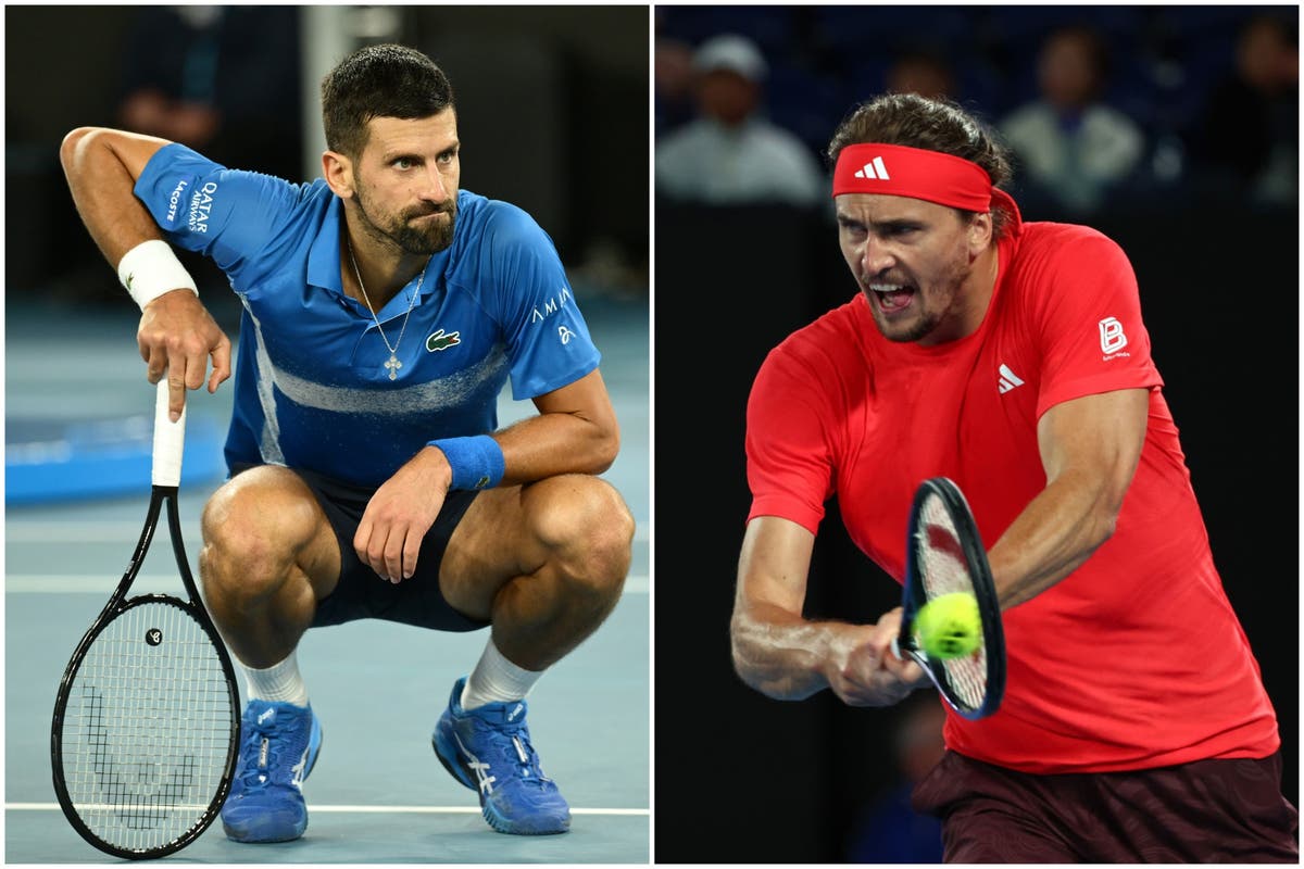 Novak Djokovic v Alexander Zverev LIVE: Australian Open score and updates from semi-final clash