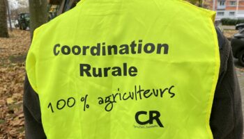 Des membres de la Coordination rurale manifestent devant le domicile du porte-parole de l'ONG Générations futures dans l'Oise