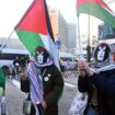 Des manifestants pro-palestiniens masqués à Bruxelles le 20 janvier 2024