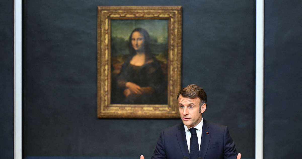 Emmanuel Macron au musée du Louvre, mardi 28 janvier 2025.