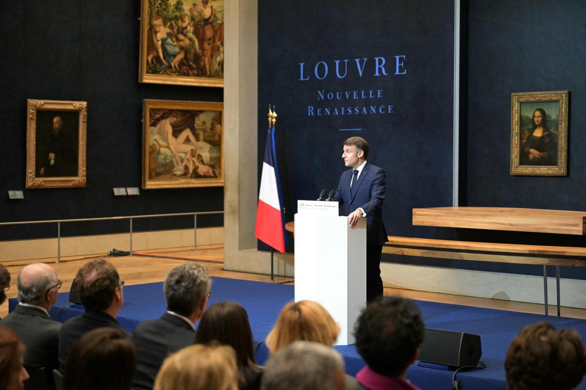 Nouvelle entrée, emplacement de « la Joconde », prix du billet : les annonces d’Emmanuel Macron pour le Louvre