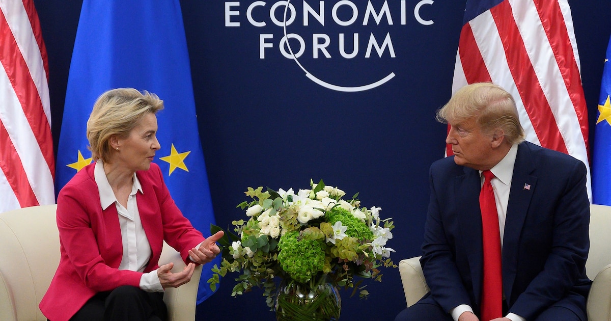 Ursula von der Leyen et Donald Trump à Davos en Suisse le 21 janvier 2020