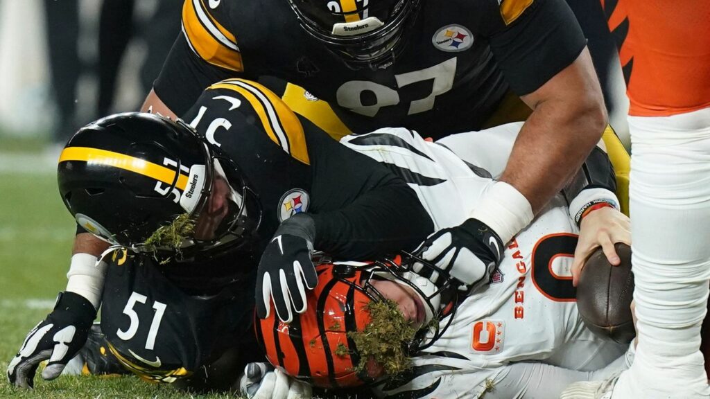 Die Cincinnati Bengals um Quarterback Joe Burrow bissen sich in Pittsburgh durch. Foto: Matt Freed/AP/dpa