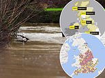 'Danger to life' flood warning issued with residents urged to act NOW: UK map reveals where rising waters are expected to cause chaos