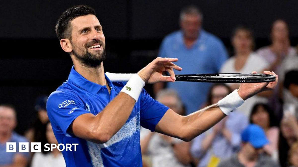 Novak Djokovic celebrates his win against Gael Monfils