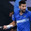 Serbia's Novak Djokovic reacts during his men's singles quarter-final match against USA's Reilly Opelka at the Brisbane International.