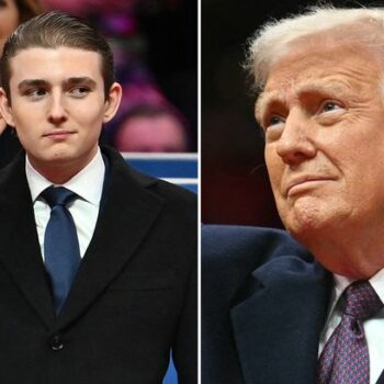 Donald Trump says 'I have a very tall son' as he introduces Barron at inauguration