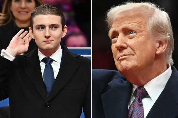 Donald Trump says 'I have a very tall son' as he introduces Barron at inauguration