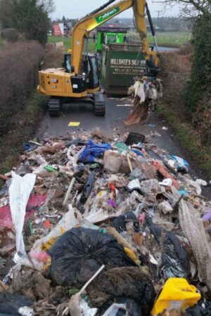 Evidence uncovered in huge pile of flytipped waste